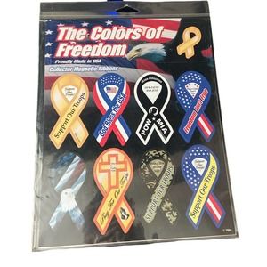 The Colors of Freedom Mini Ribbon Collector Magnets 2"x4" Sheet Of 9.